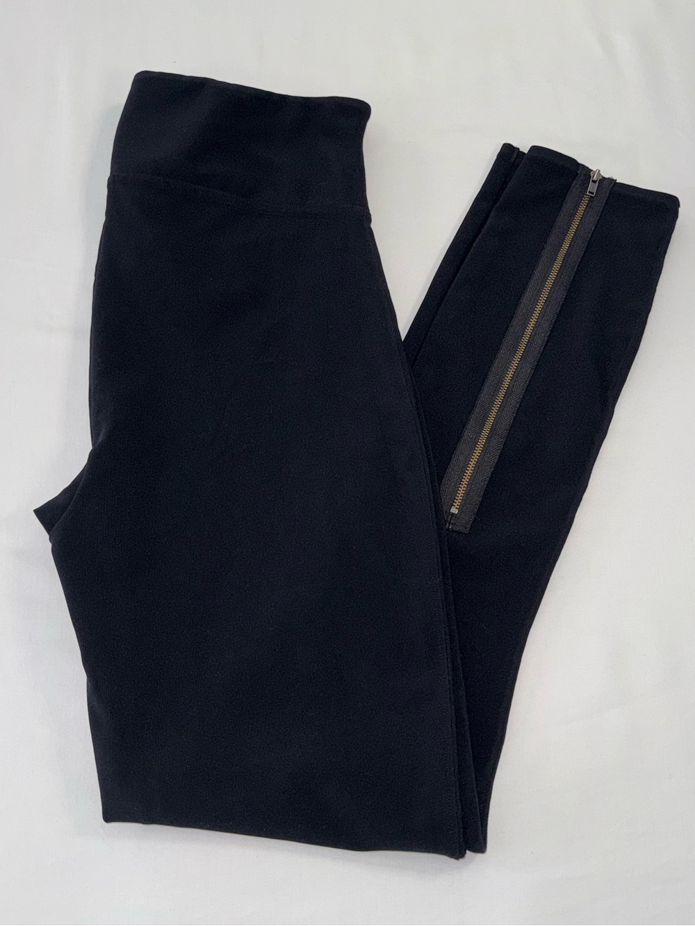 Star Power by Spanx Women’s XL Ribbed Black Ankle Leggings w/ Zippers